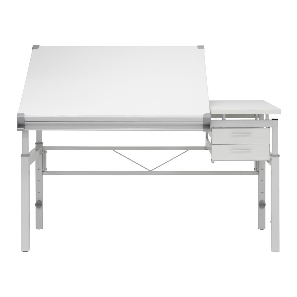 Studio Designs Graphix Height Adjustable Multi Tasking Steel Base With Mdf Split Top Craft Drawing Drafting Table With Storage The Home Depot