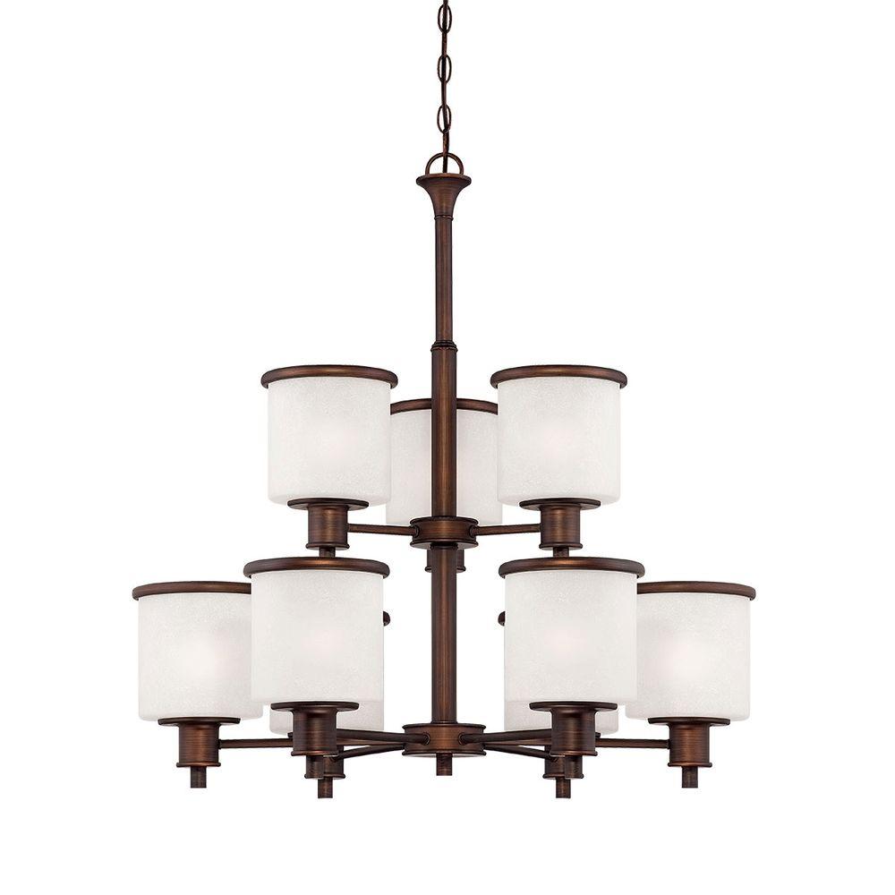 Millennium Lighting 9Light Rubbed Bronze Chandelier with India Scavo