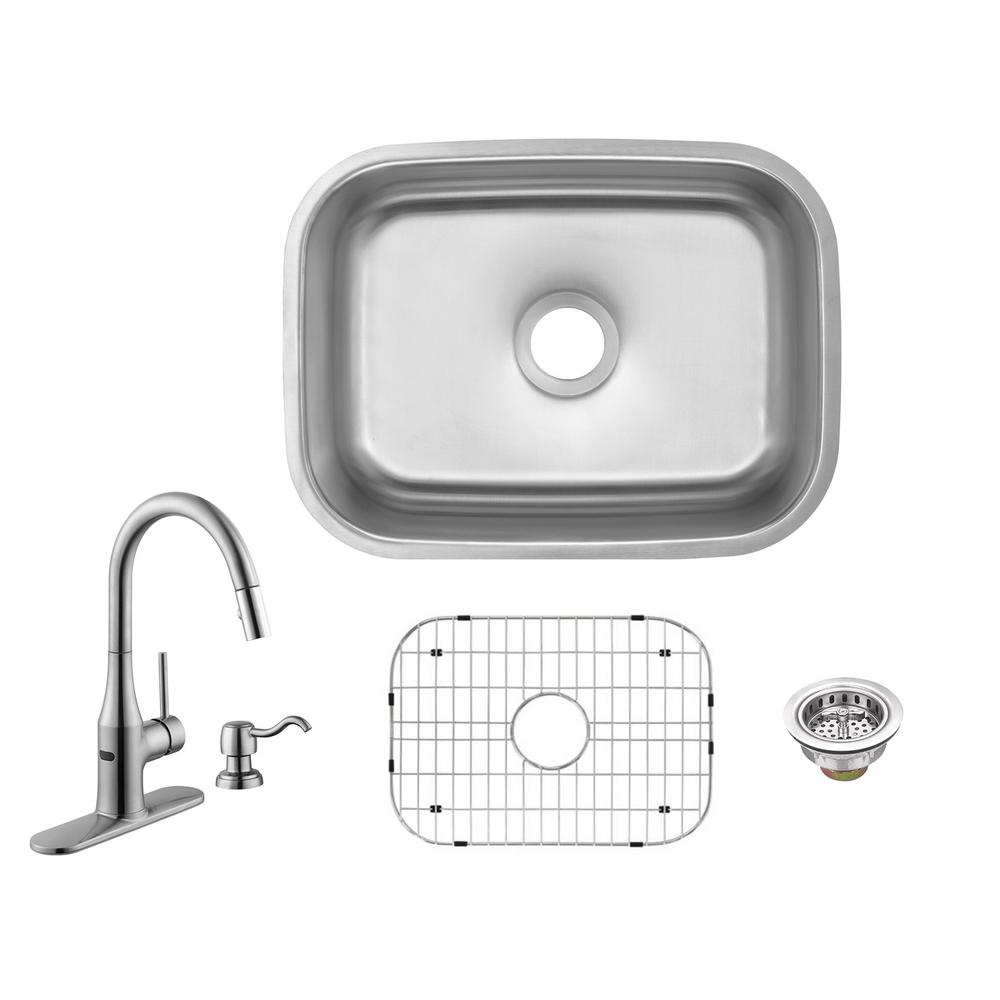 Glacier Bay All In One Undermount 18 Gauge Stainless Steel 23 Glacier Bay All In One Undermount 18 Gauge Stainless Steel 23