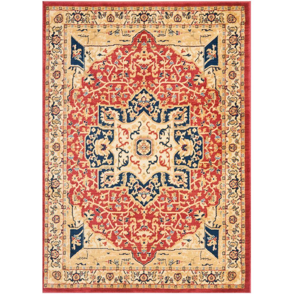Safavieh Austin Red/Creme 5 ft. 3 in. x 7 ft. 6 in. Area RugAUS1590