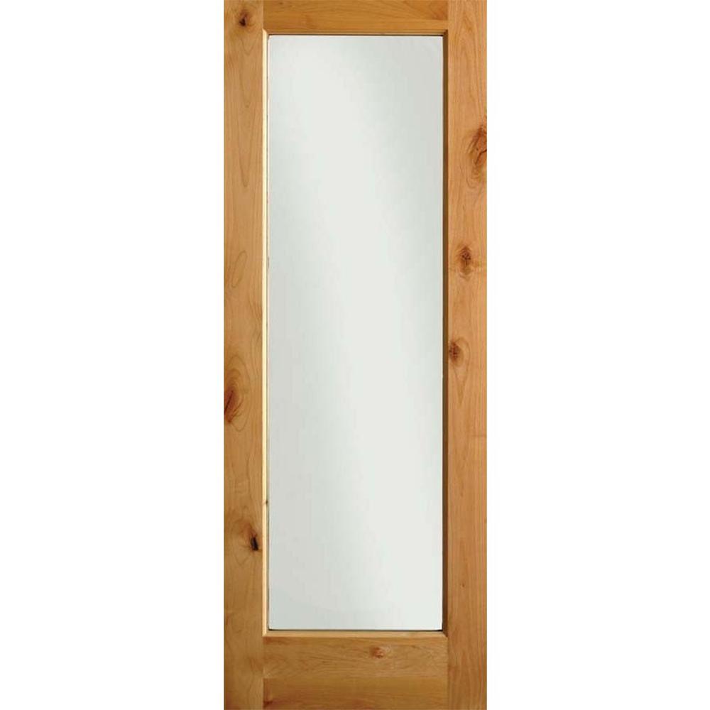 Krosswood Doors 28 In X 80 In Rustic Knotty Alder 1 Lite Wood