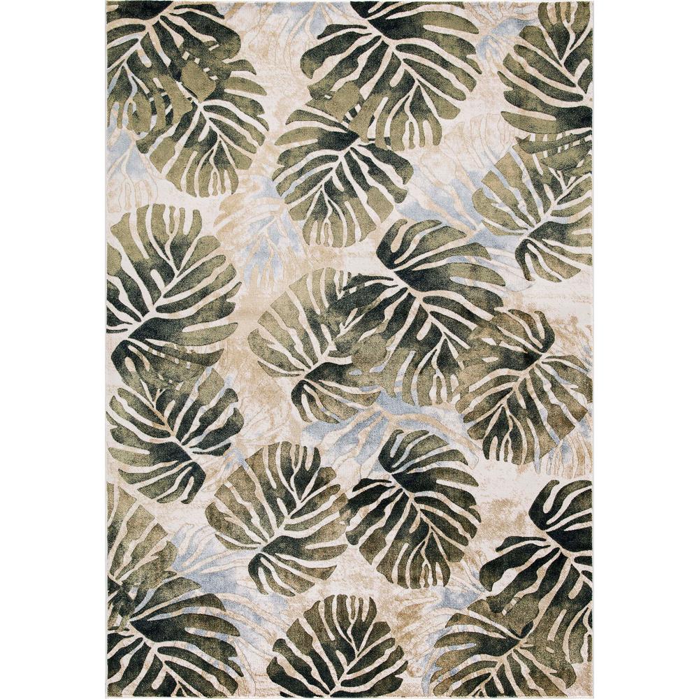 Concord Global Trading Olympus Tropical Ivory Rectangle Indoor 9 Ft X 12 Area Rug