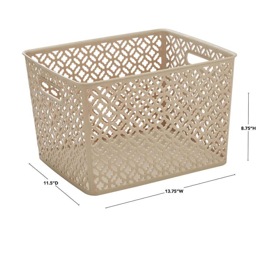 gold storage basket with lid