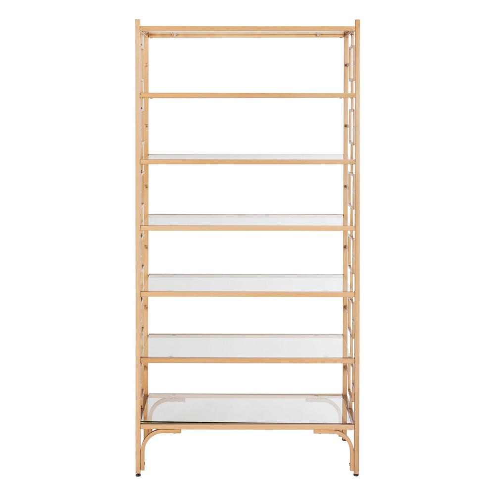Safavieh 72 In Gold Clear Metal 7 Shelf Etagere Bookcase With - Gold Quatrefoil Metal Wall Shelf Safavieh 72 In Gold Clear Metal 7 Shelf Etagere Bookcase With - Gold Quatrefoil Metal Wall Shelf