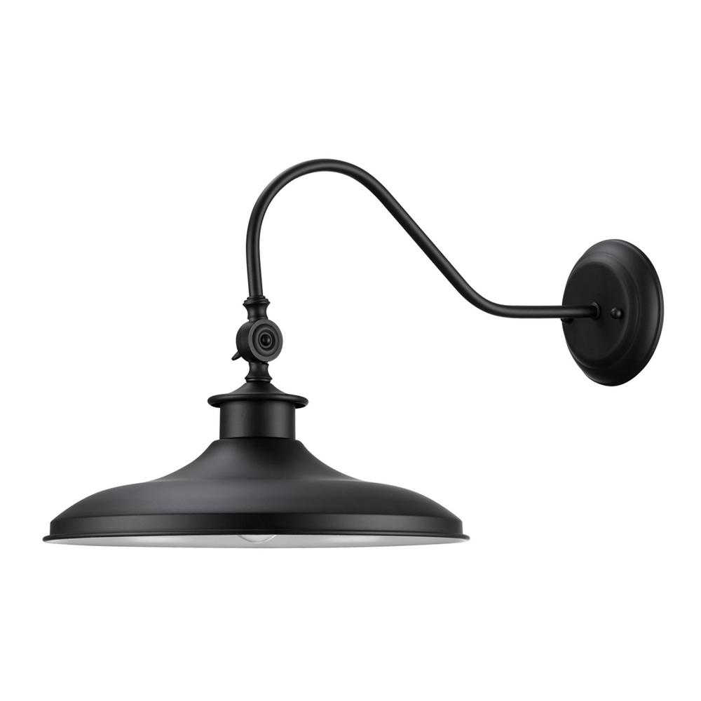 Globe Electric 1 Light Matte Black Outdoor Barn Wall Sconce 44540 Globe Electric 1 Light Matte Black