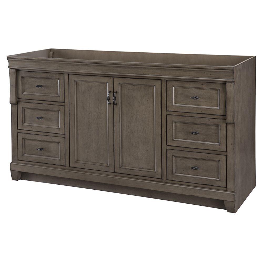 Home Decorators Collection Naples 60 In W Bath Vanity Cabinet Only In Distressed Grey For Single Bowl