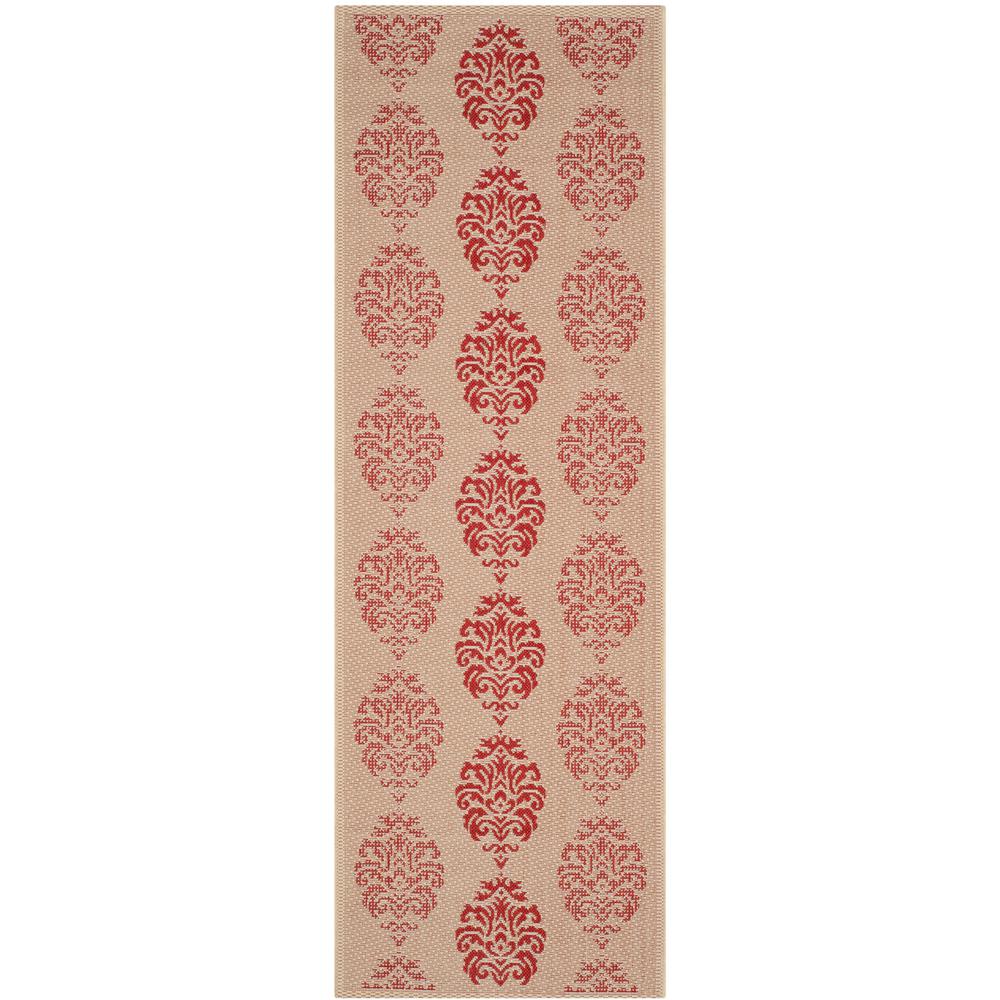 Safavieh Courtyard Red/Natural 2 ft. x 7 ft. Indoor/Outdoor Runner Rug