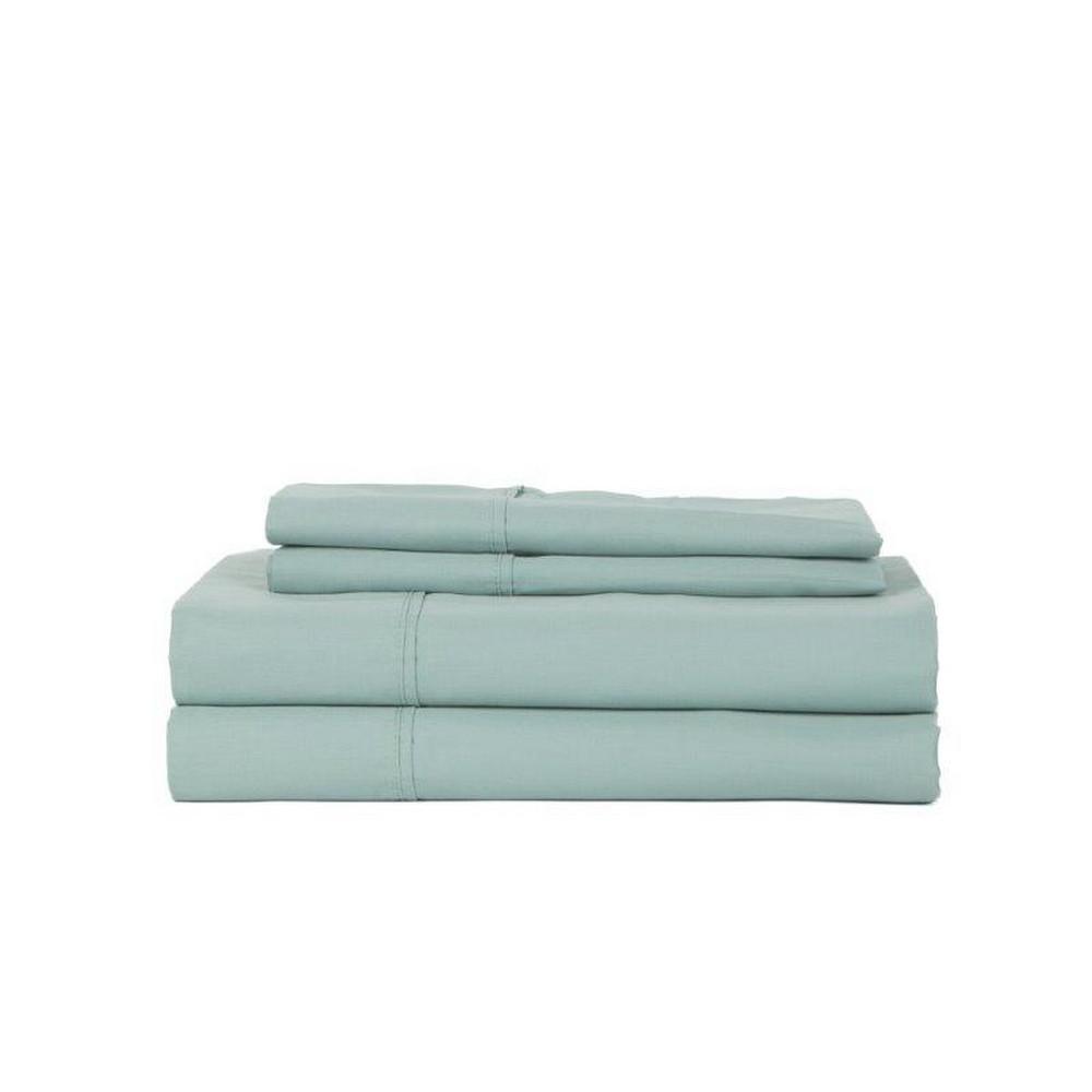 PERTHSHIRE Platinum 4-Piece Ocean Blue Solid 340 Thread Count Cotton King Sheet Set was $155.99 now $62.39 (60.0% off)