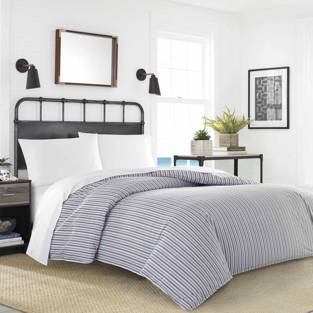 Nautica Coleridge Stripe 4-Piece Duvet Cover/Sheet Set Bundle, Twin ...