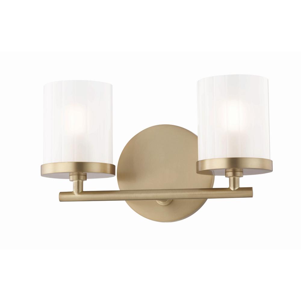 Mitzi by Hudson Valley Lighting Ryan 2-Light Aged Brass Bath Light with ...