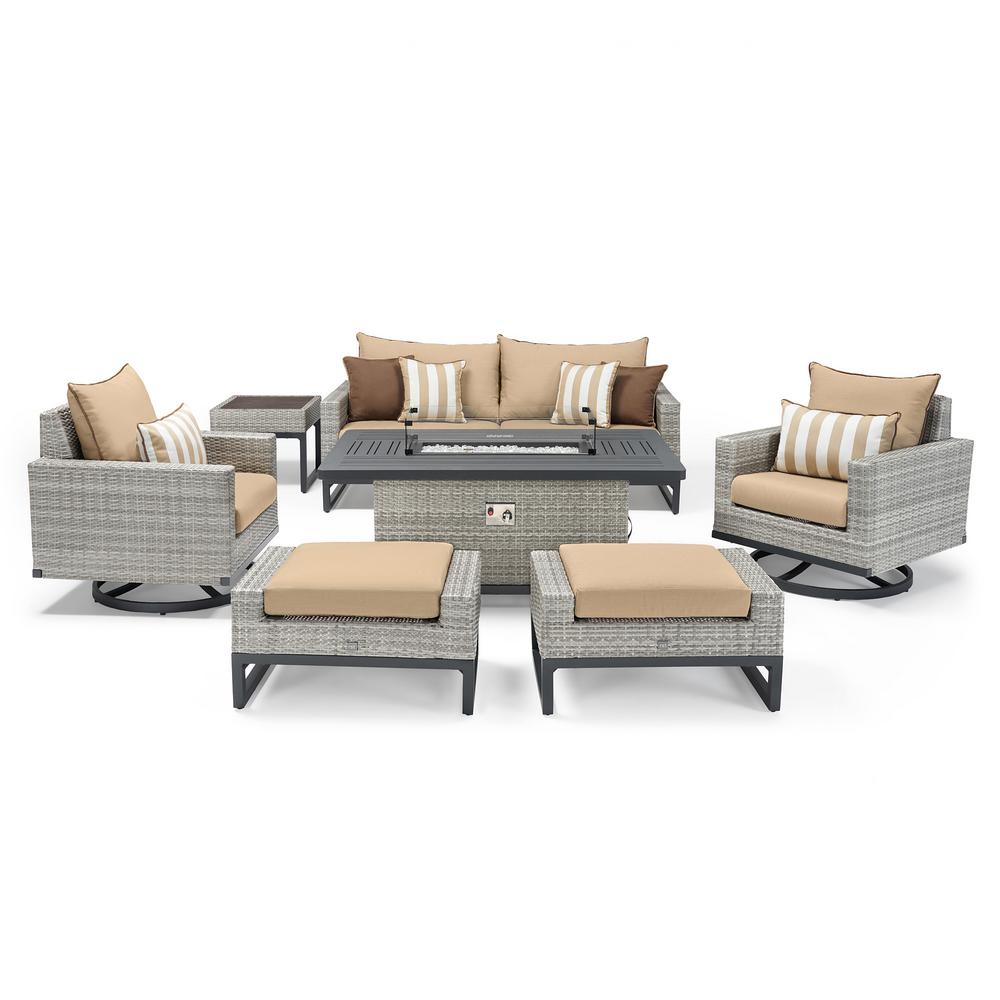 Black Friday Seats 6 People Fire Pit Patio Sets Outdoor Lounge Furniture The Home Depot