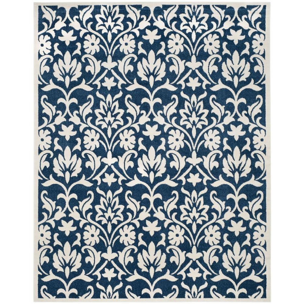Safavieh Amherst Navy/Ivory 8 ft. x 10 ft. Indoor/Outdoor Area Rug