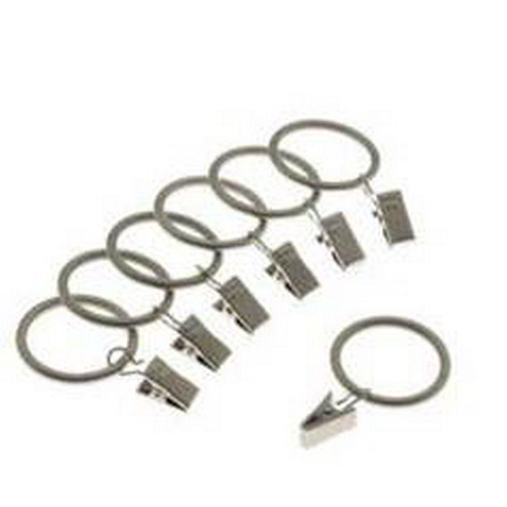 Bath Curtain Rings Hooks Strong Metal Curtain Pole Rod Rings With