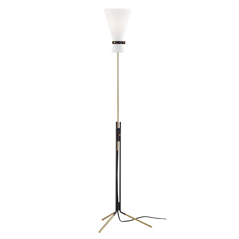 Mitzi By Hudson Valley Lighting Julia 52 In Aged Brass Black Torchiere Floor Lamp
