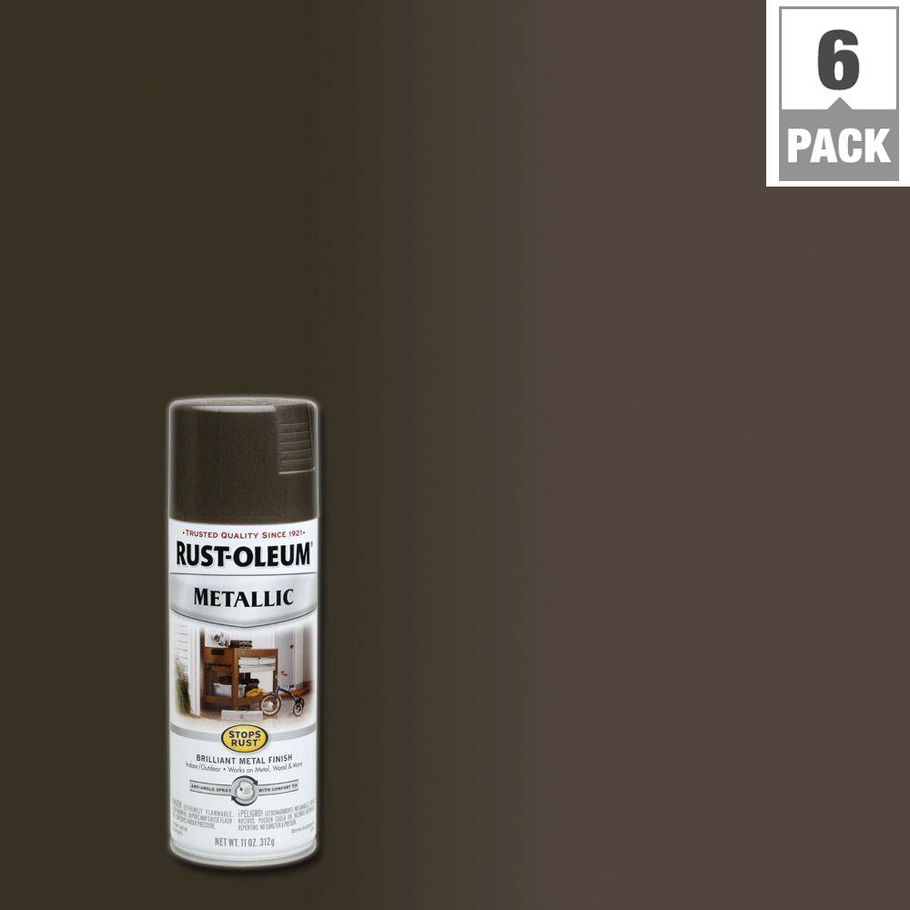 paint spray metallic bronze dark rust oleum racing oz enamel protective pack stops glitter kelly homedepot