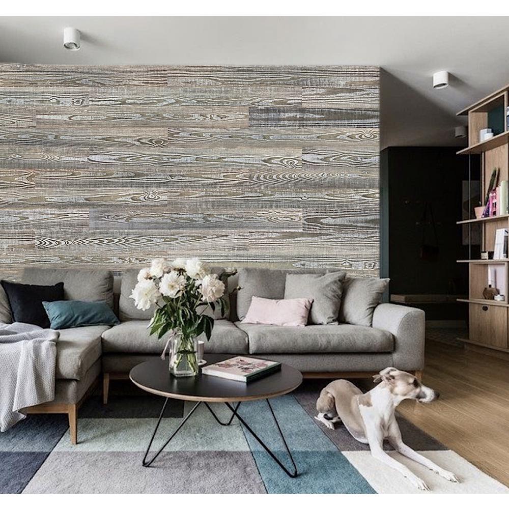 Smart Paneling 11235 Old Barn Accent Wall Wood Planks Gray 14 Piece