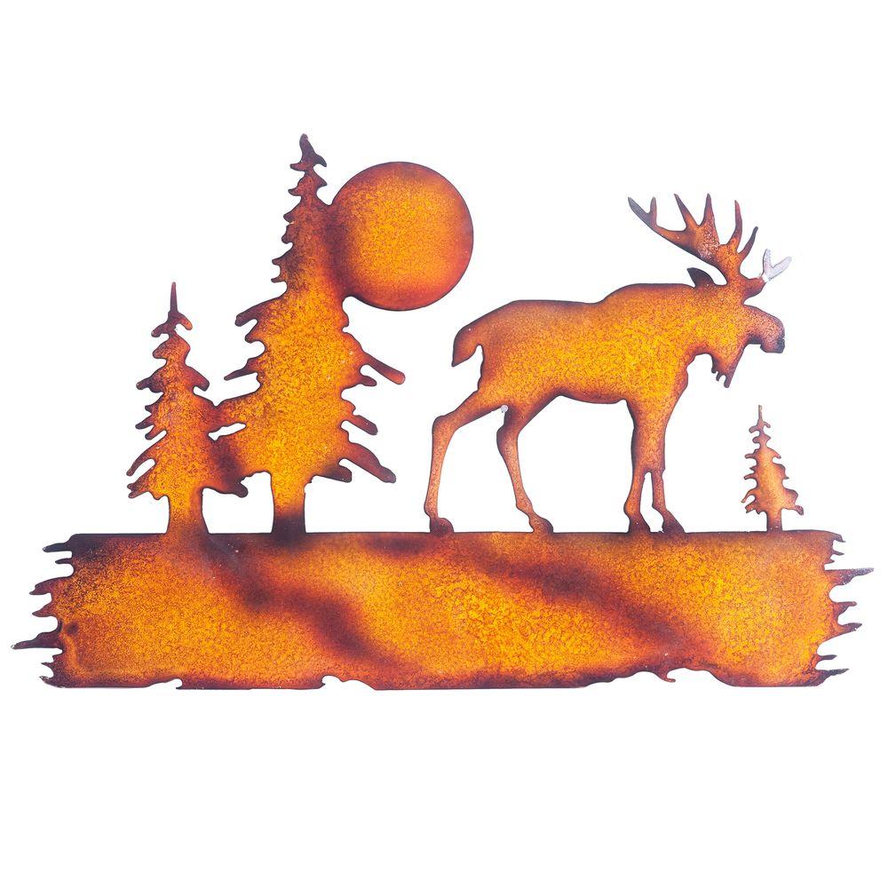 Sunjoy Moose Metal Outdoor Wall Decor 110311025 The Home Depot Sunjoy Moose Metal Outdoor Wall Decor