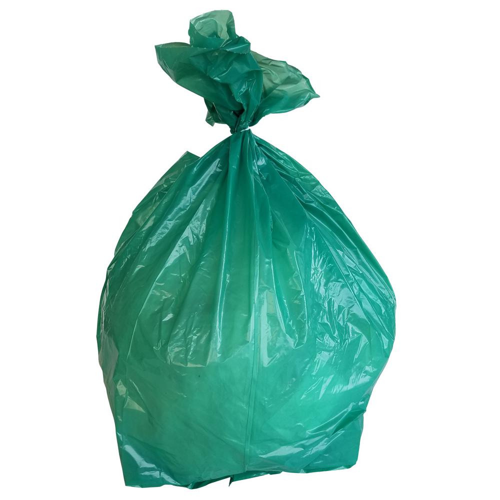PlasticMill 24 in. W x 31 in. H 12 Gal. to 16 Gal. 1 mil Green Trash Bags (250Case)PM24311G250