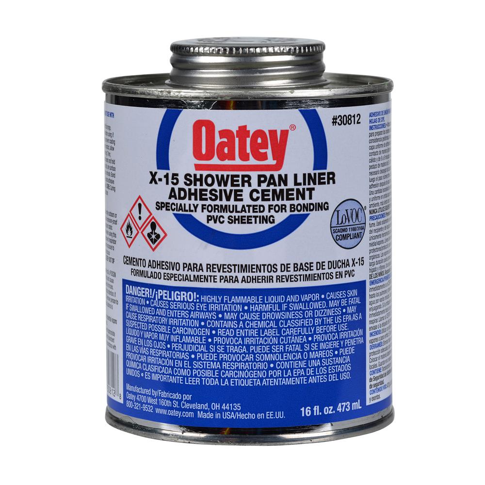 Oatey 16 oz. X-15 PVC Shower Pan Liner Adhesive Cement-308122 - The