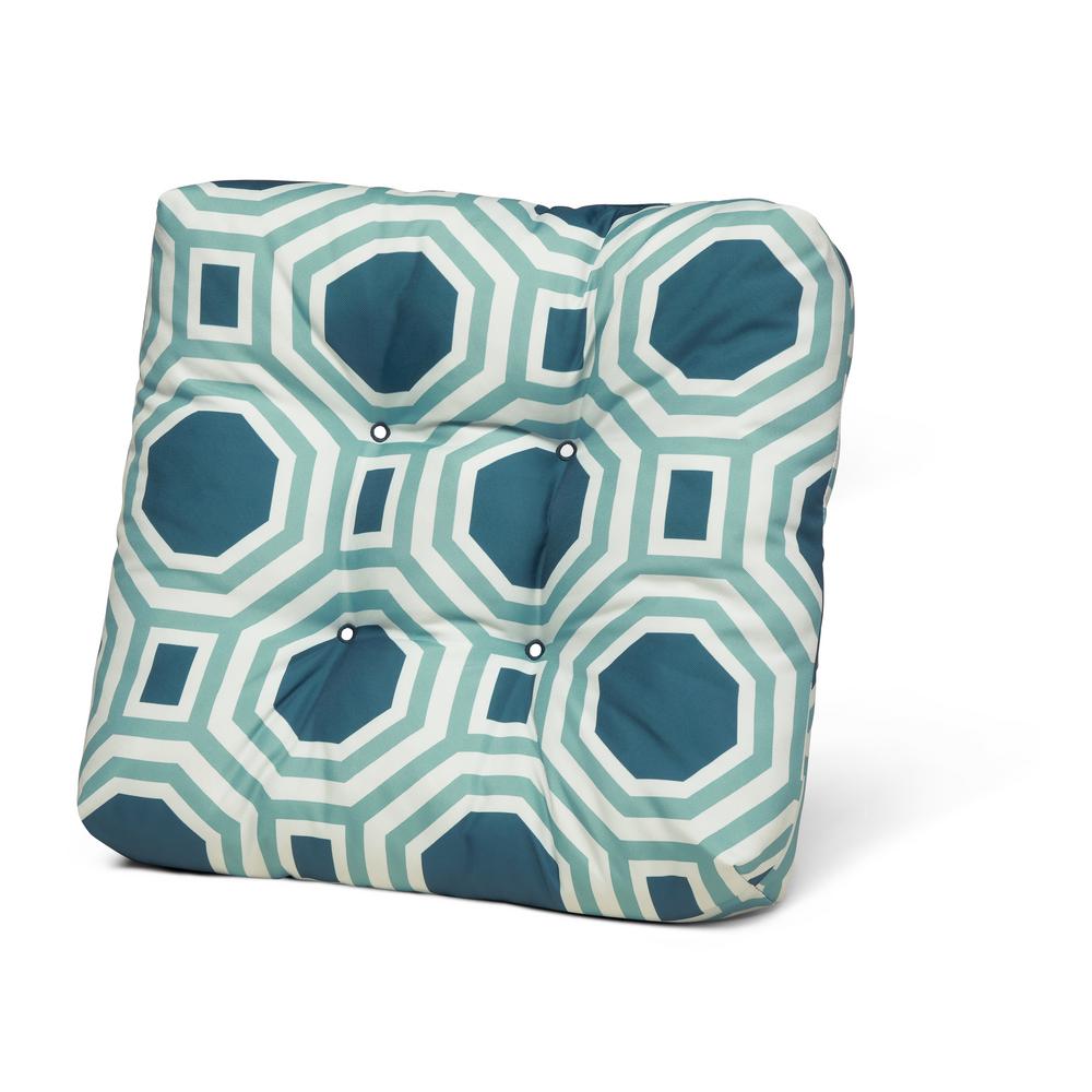 Blue Bayou Hexagon 2-Pack Mint Marine Chevron 2 Pack Duck Covers Water-Resistant 19 x 19 x 5 Inch Indoor Outdoor Seat Cushions