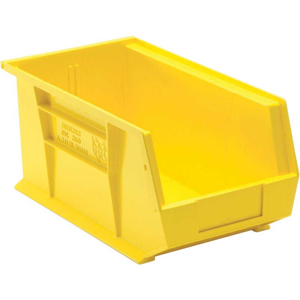 Edsal 3 4 Gal Stackable Plastic Storage Bin In Yellow 12 Pack Edsal 3 4 Gal Stackable Plastic
