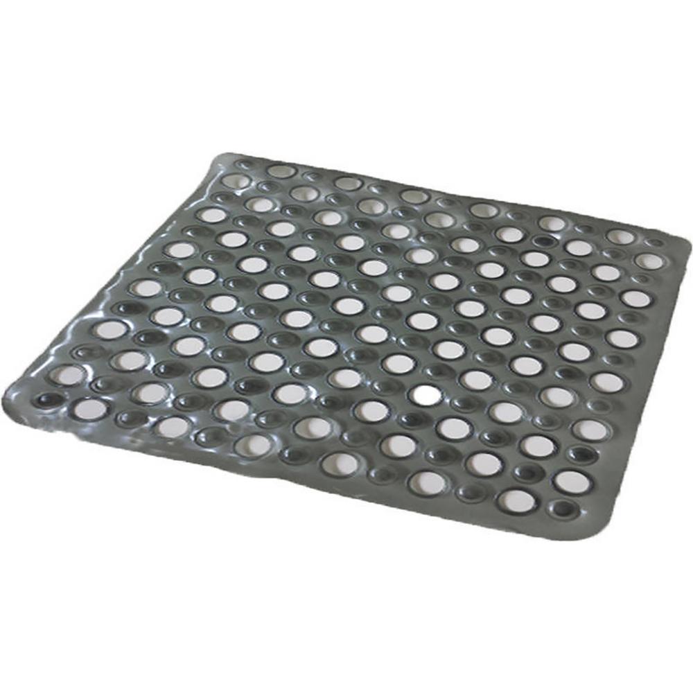 Gray 20 In W X 20 In L Non Skid Square Bath Shower Mat With