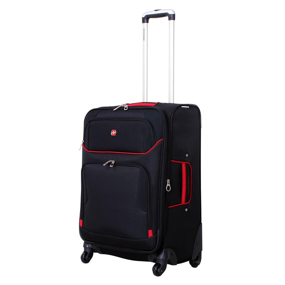 SWISSGEAR 24 in. Black and Red Spinner Suitcase-7317002011167 - The ...