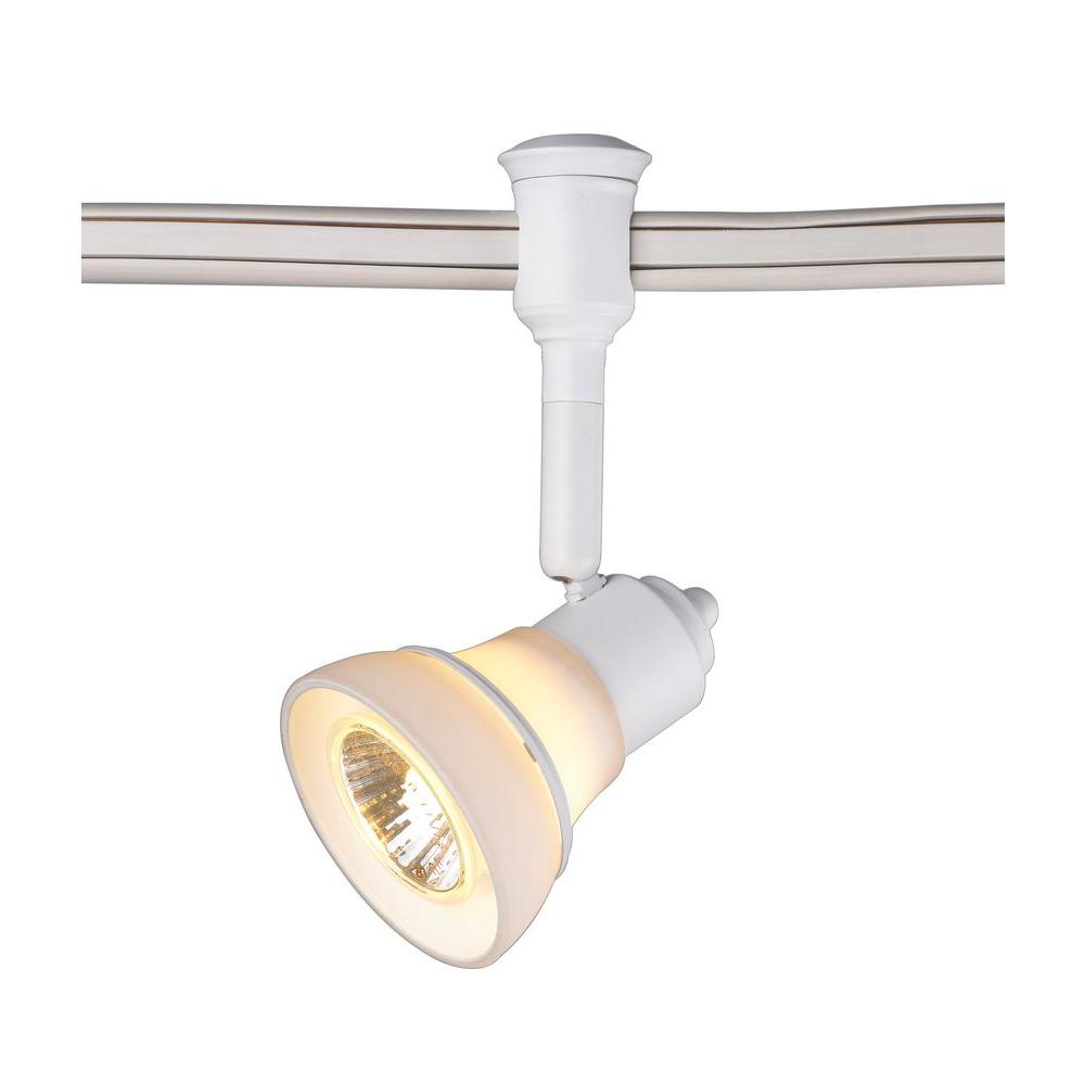 Commercial Electric Halogen Flexible Track Lighting Head With Commercial Electric Halogen Flexible Track Lighting Head With Decorative White Gl Shade