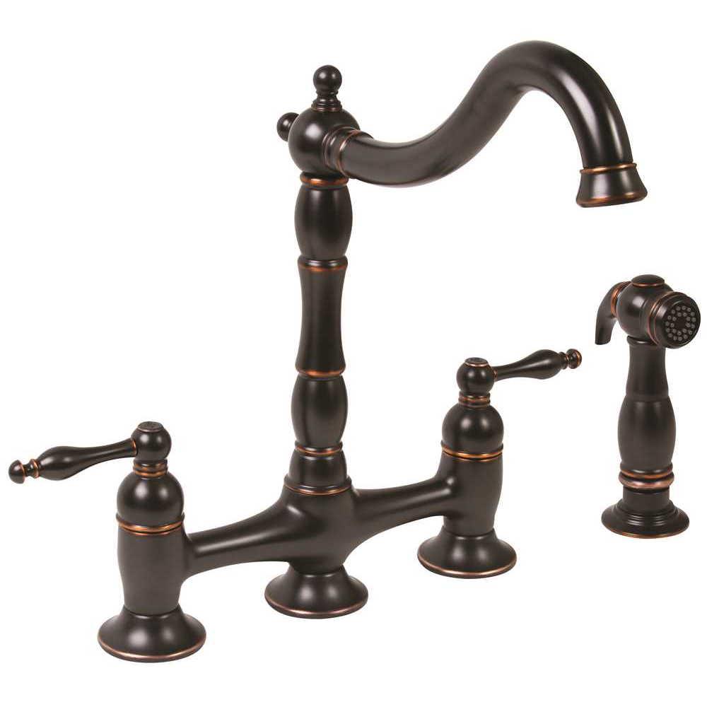 Premier Charlestown 2 Handle Bridge Kitchen Faucet In Parisian