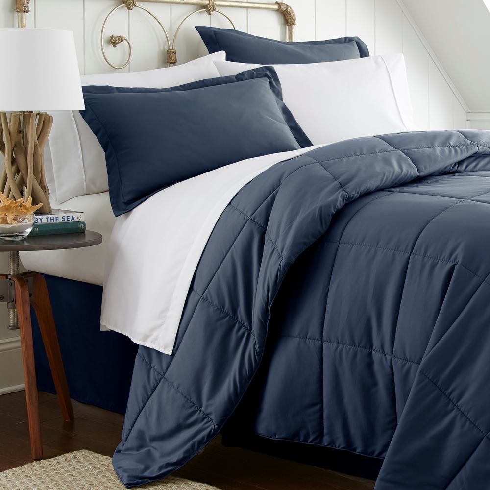 Becky Cameron Performance 8 Piece Navy Full Bed In A Bag Set Ieh