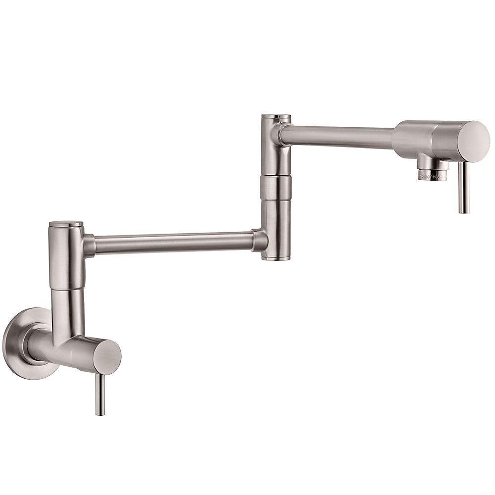 delta pot filler stainless steel