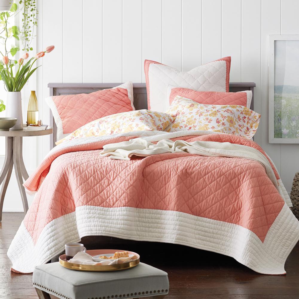 The Company Store Westerly Coral Twin Textured Cotton Voile Quilt
