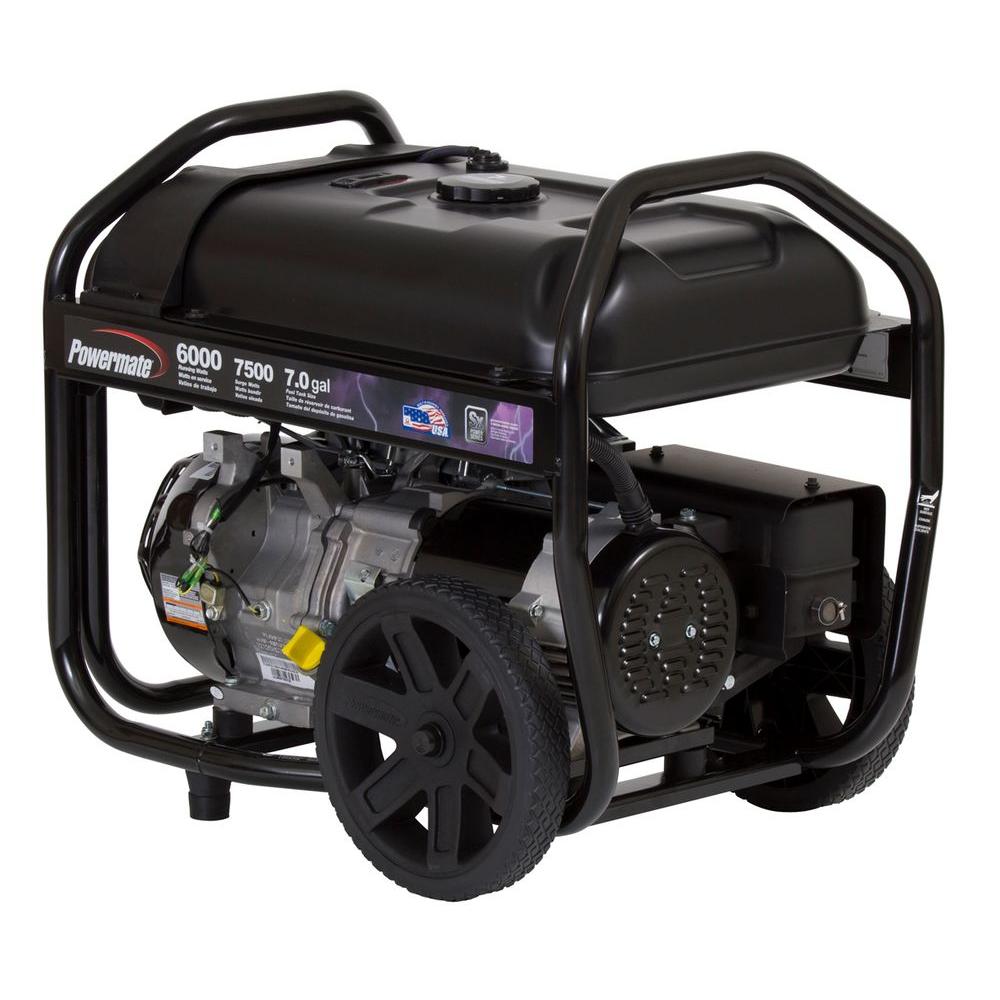 Powermate 6,000-Watt Gasoline Powered Manual Start Portable Generator ...