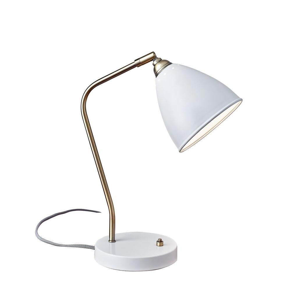 Light Society Retro 14.8 in. Hylight White Desk LampLST261WH The