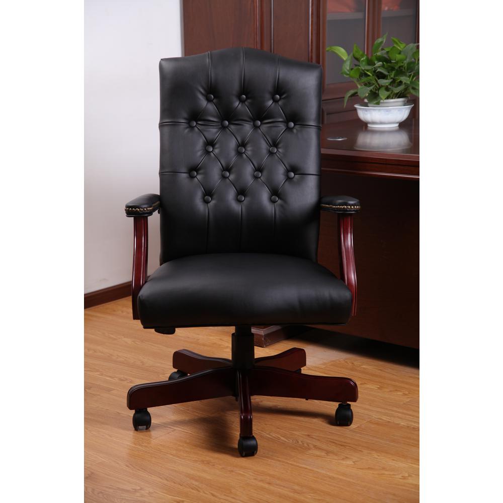 BOSS Office Products Black Vinyl Classic Executive ChairB905BK The