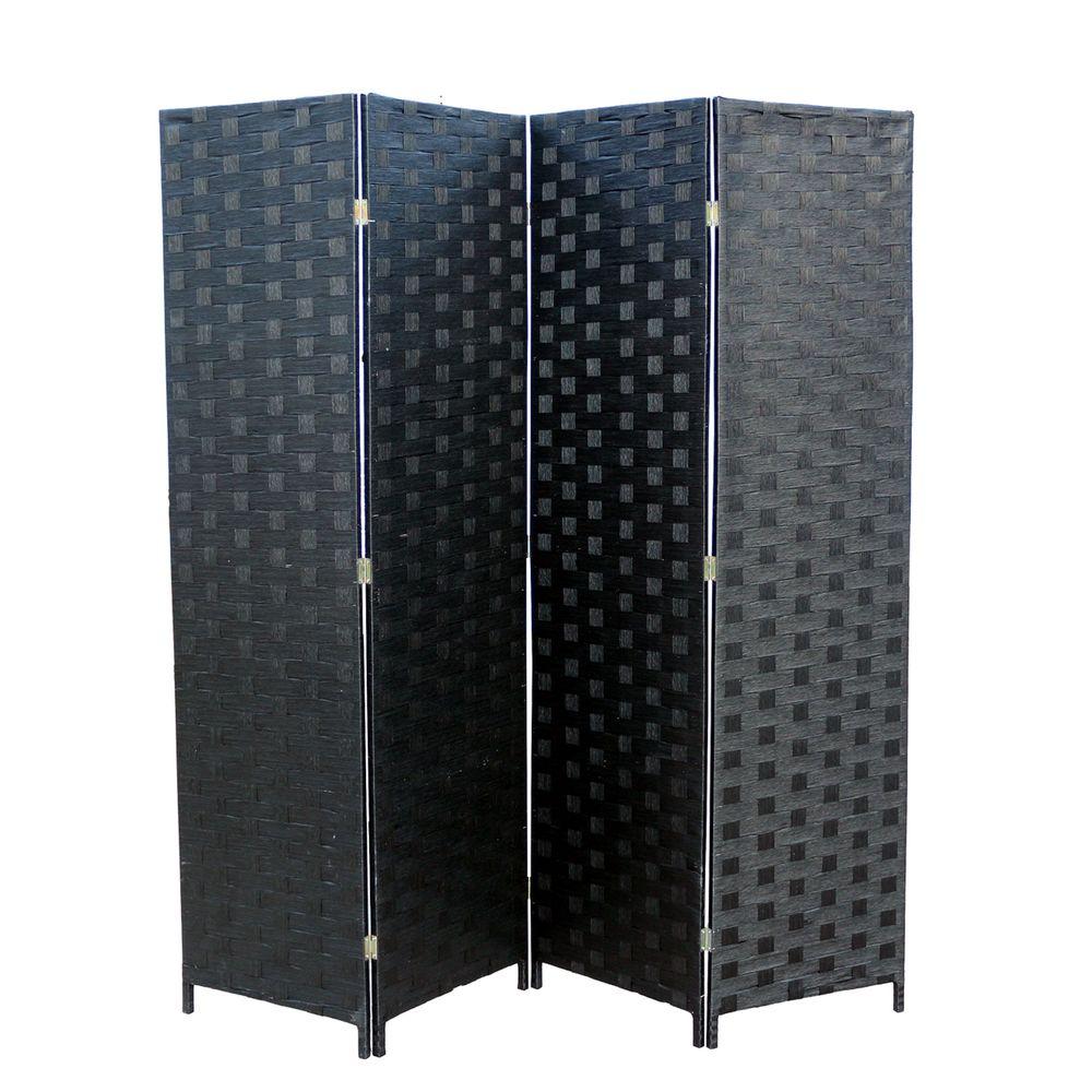 Room Dividers Home Decor The Depot 5 9 Ft Black 4 Panel Room Divider
