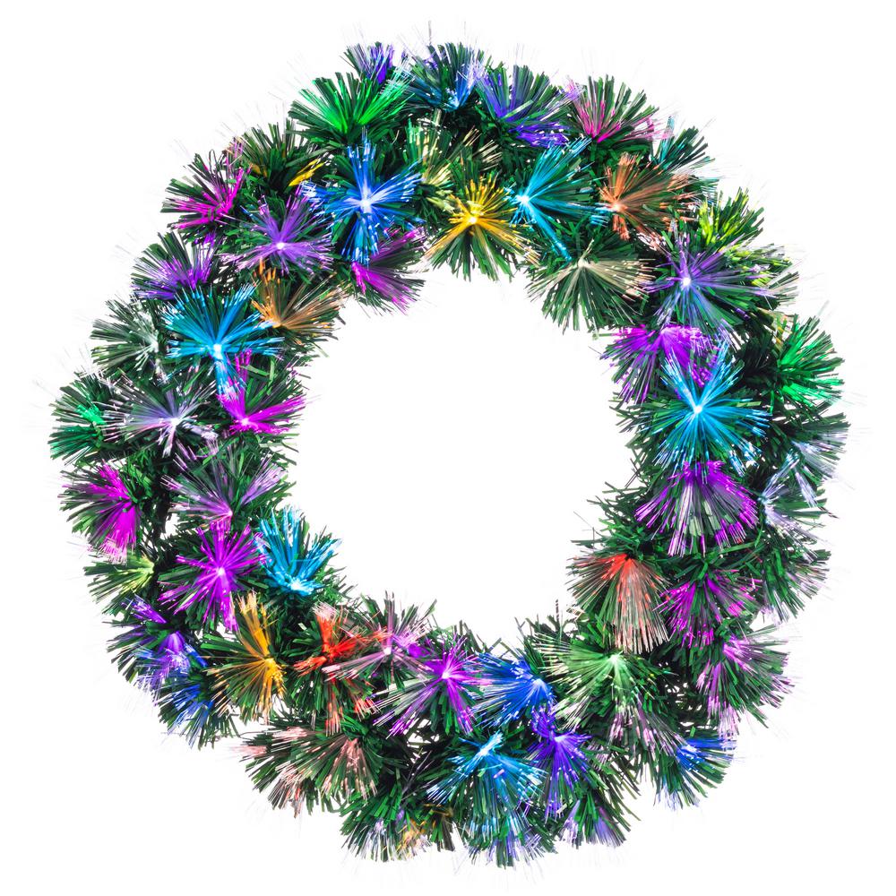 Sterling 24 in. Dia Prelit Color Changing Indoor Fiber Optic Wreath