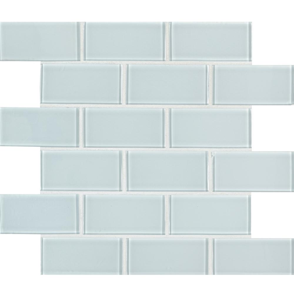 Msi Ice Subway 11 81 In X 8mm Glass Mesh Mounted Mosaic Tile 9 70 Sq Ft Case