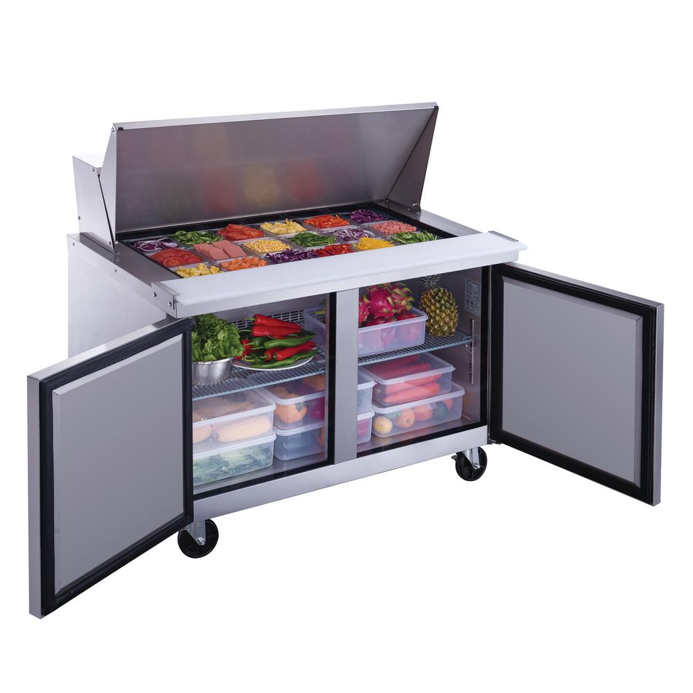 Dukers 48 In W 11 4 Cu Ft 2 Door Commercial Food Prep Table
