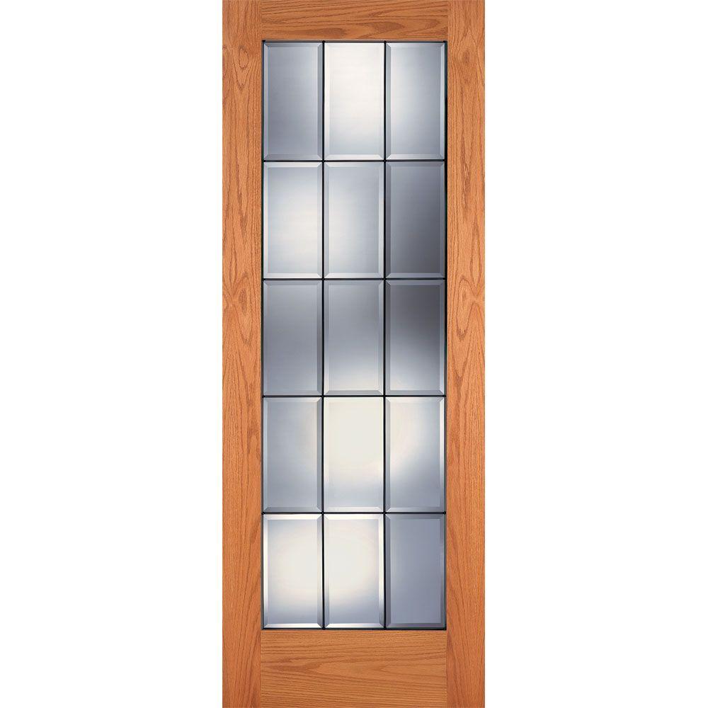 Feather River Doors 32 In X 80 In 15 Lite Unfinished Oak Clear