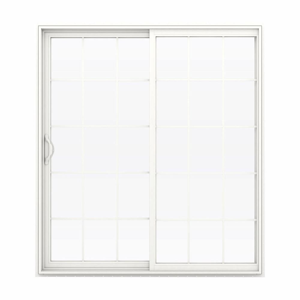 Mp Doors 72 In X 80 In Woodgrain Interior And Smooth White Exterior Left Hand Composite Sliding Patio Door With 10 Lite Gbg G6068l3n2w2 The Home Depot