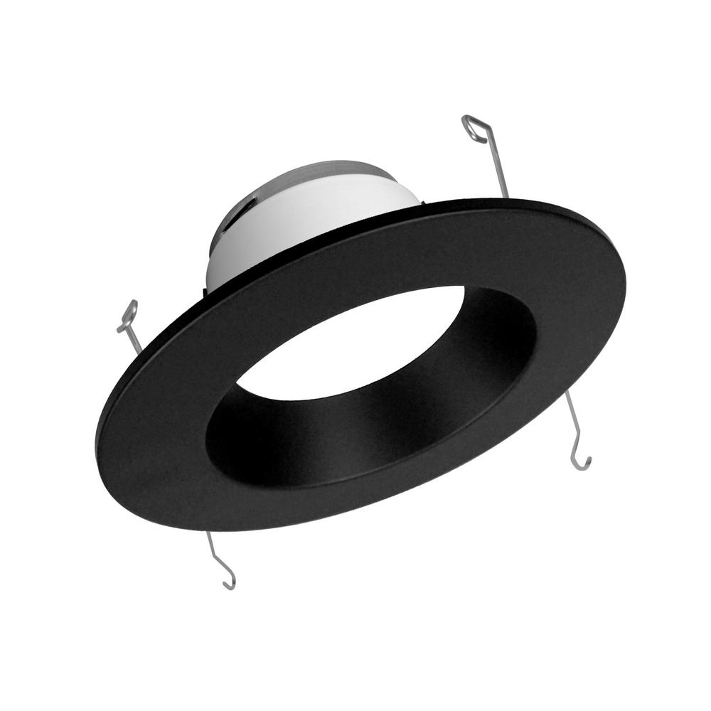 NICOR DLR56 Series 6 in. 4000K Black Integrated LED Recessed Retrofit