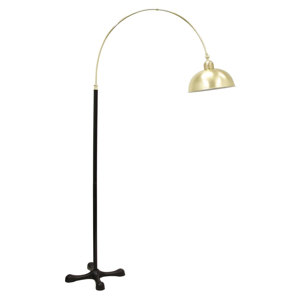 Decor Therapy Gage Arched 81 In Brass Floor Lamp With Metal Shade Brass Floor Lamp With Metal Shade
