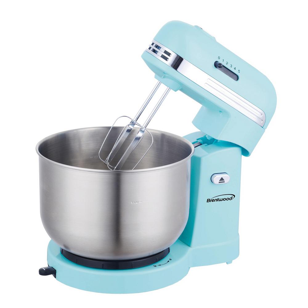 Brentwood Appliances 3 Qt. 5Speed Blue with Stainless Steel Mixing