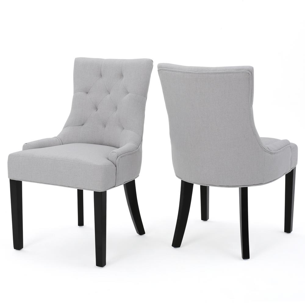 Noble House Hayden Light Grey Fabric Dining Chair (Set of ...