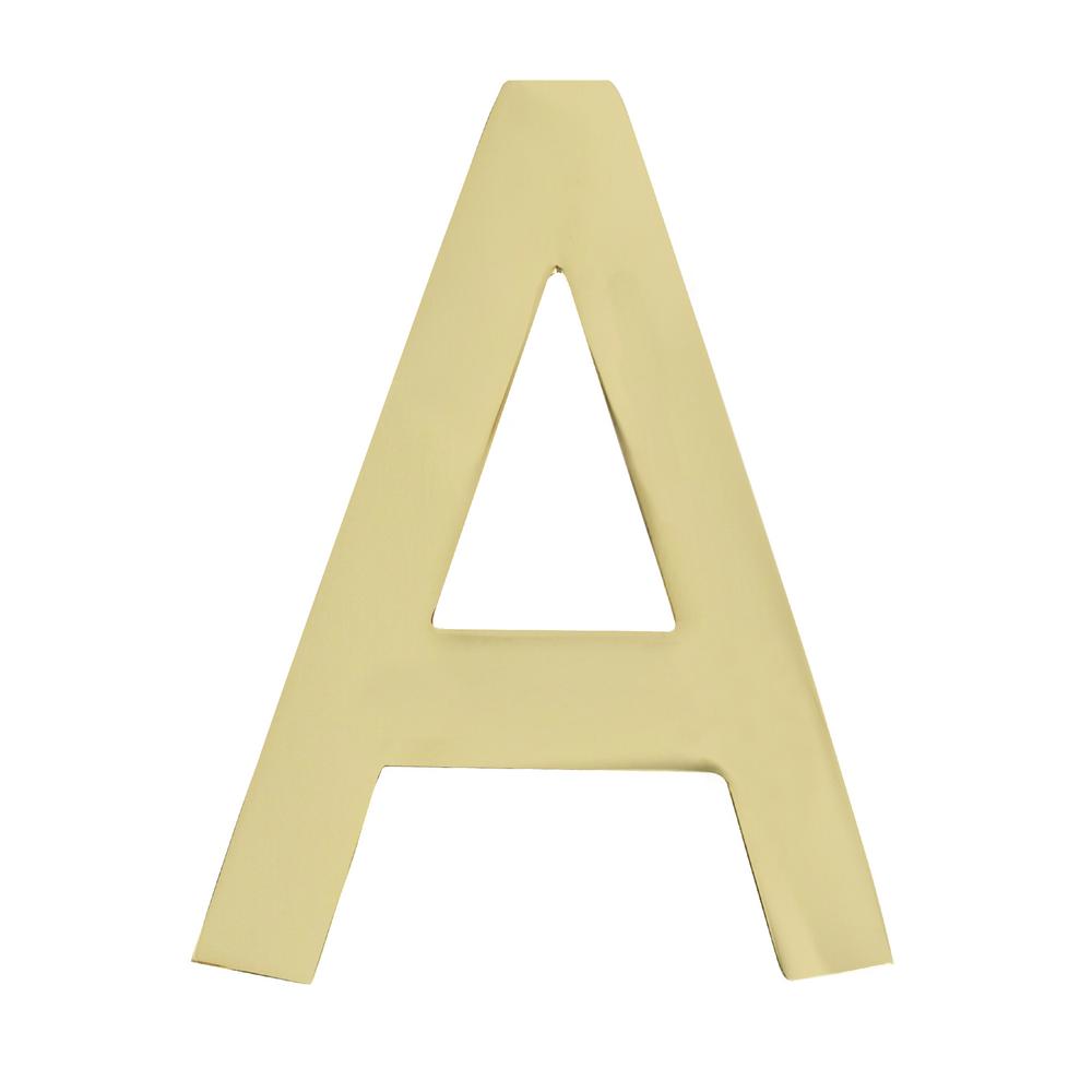 4 in. Polished Brass House Letter A3582PBA The Home Depot