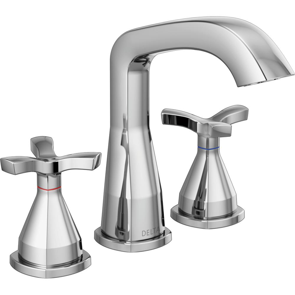 Delta Stryke 8 In Widespread 2 Handle Bathroom Faucet Chrome