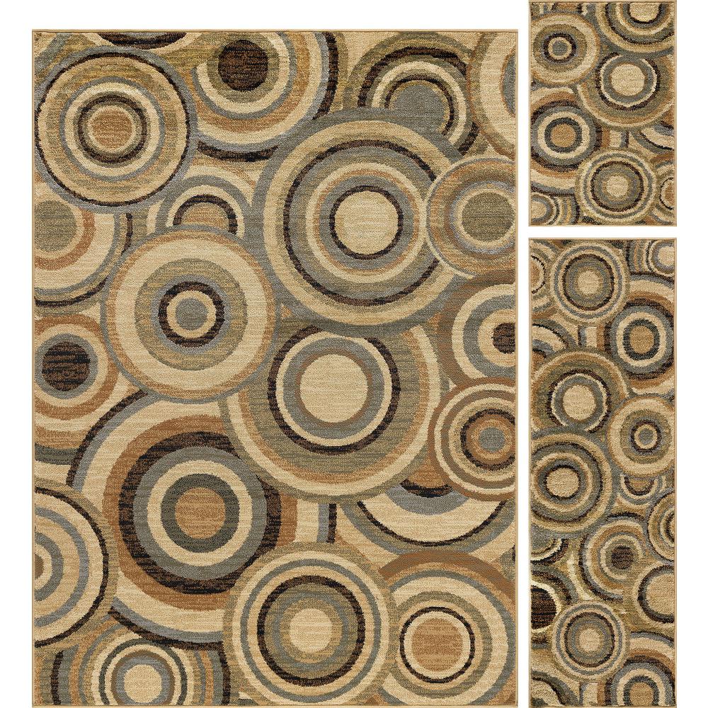 Tayse Rugs Elegance Multi 5 Ft X 7 3 Piece Rug Set