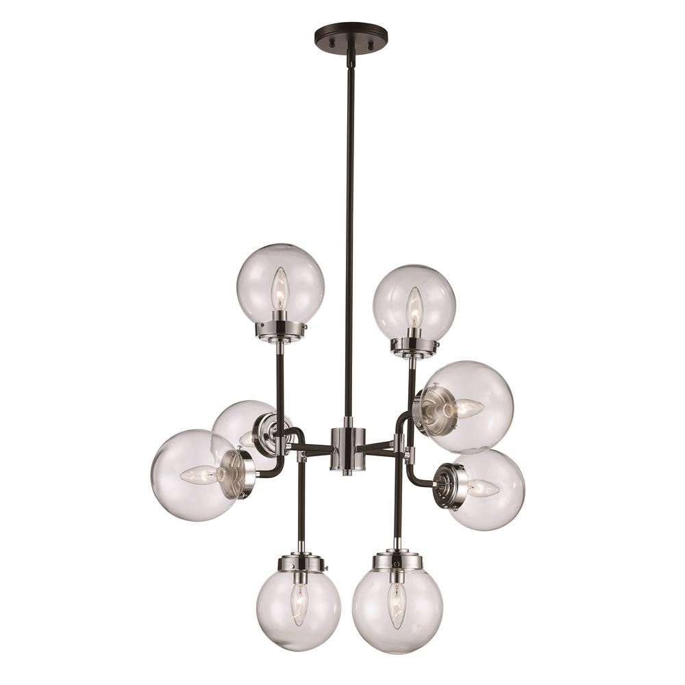 Bel Air Lighting Celestial 8 Light Polished Chrome And Black Pendant Bel Air Lighting Celestial 8 Light Polished Chrome And Black Pendant