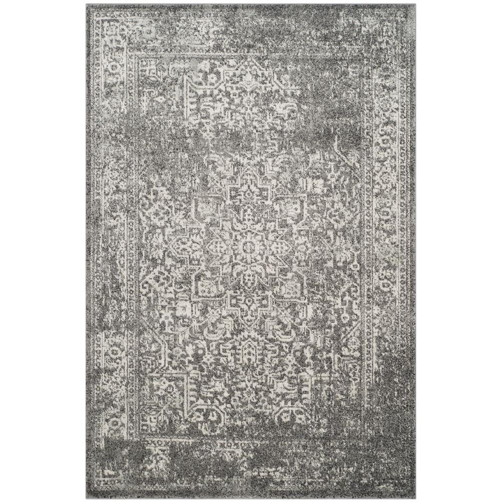 7 X 9 Synthetic Area Rugs The Home Depot Evoke Grey Ivory 6 Ft 7 In X 9 Area Rug